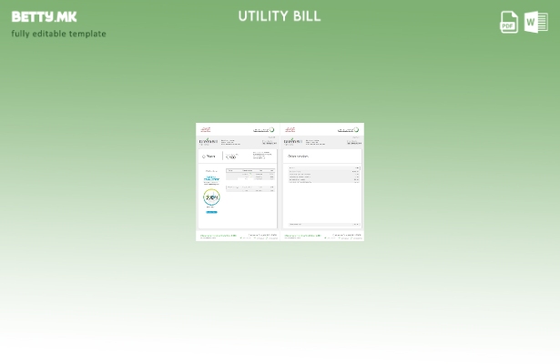 Шаблон за комунални услуги на Управата за електрична енергија и вода на ОАЕ во м